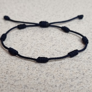 Blue 7 Knot Bracelet, Rope Bracelet, Men and Women Protection Bracelet