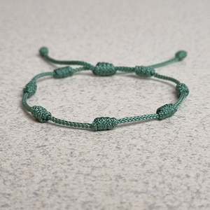 7 Knot Bracelet,Nylon Turquoise Color Cord Bracelet, Rope Bracelet, Men and Women Protection Bracelet