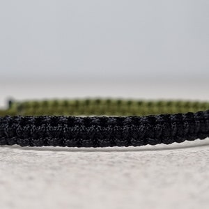 Two Colors Infinity Macrame Bracelet, Black and Army Green Knotted Friendship Bracelet