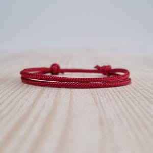 Bracelet cordon rouge foncé pour homme, nœud coulant, bracelet de plage, bracelet de surfeur