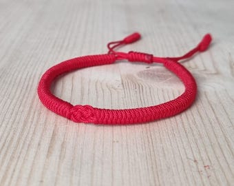 Rode Tibetaanse armband, rode beschermingsarmband, boeddhistische geluksknooparmband, rode herenarmband voor geluk
