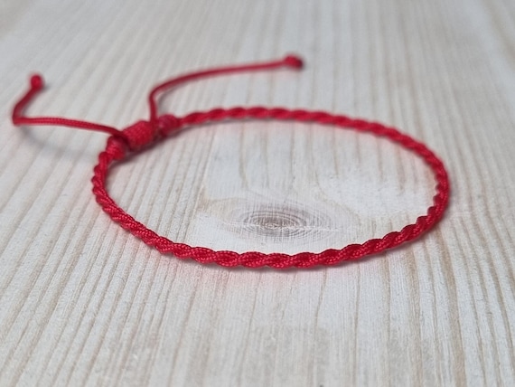 Red String Bracelet for Protection, Mens Simple Nylon Bracelet