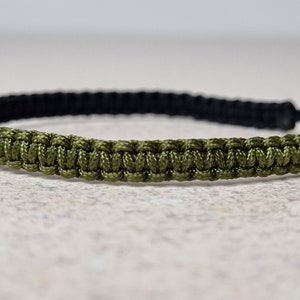 Two Colors Infinity Macrame Bracelet, Black and Army Green Knotted Friendship Bracelet