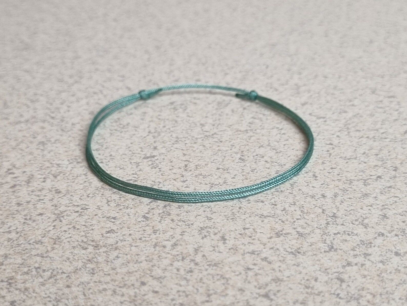 Thin Aquamarine Cord Bracelet - Adjustable Waterproof Nylon String Bracelet For Men & Women, Surfer Style