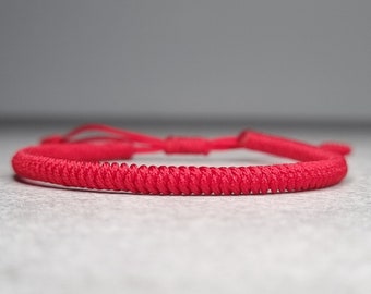 Tibetaanse armband, rode armband ter bescherming, zelfgemaakte sieraden, geluksbedel