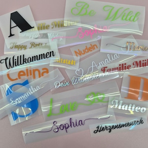 Vinyl Aufkleber - personalisierte Aufkleber - Schriftzug - Namen Sticker - Namensbeschriftung - Wunschtext Namen - Firmenaufkleber