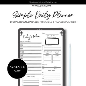 Printable Planner Daily Printable Planner To Do List Download Printable Planner Page To Do List PDF Daily To Do List Fillable Planner