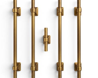 Puxadores de latão antigo para armários – puxadores retrô em bronze para cozinha, guarda-roupa e gavetas.