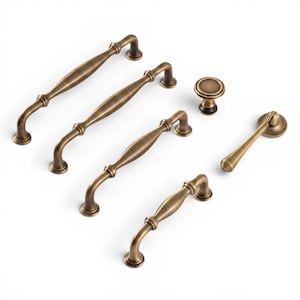 Solid Brass Antique Bronze Cabinet Handles – Vintage Drawer Pulls & Knobs