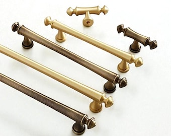 Tiradores de latón antiguo para armarios: tiradores de barra en T macizos para muebles de cocina, armarios y cómodas.