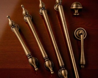 Poignées en laiton brossé pour armoire, armoire, tiroir, quincaillerie de meubles en laiton massif