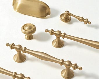 Tiradores de latón macizo cepillado para muebles de estilo nórdico
