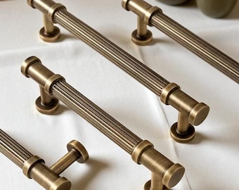 Antike Bronze Messing Möbelknöpfe - Schubladengriffe aus massivem Messing