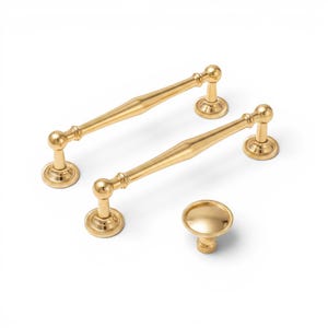 Luxury Solid Brass Cabinet Handles – Polished Gold Drawer Pulls & Knobs
