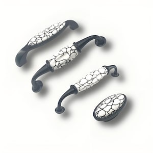 White porcelain dresser knobs