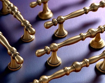 Tiradores de latón antiguo para armarios: tiradores de bronce retro para cocina, armarios y cajones.