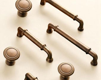 Tiradores de latón antiguo: pomos y tiradores de latón macizo de estilo atemporal