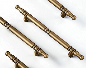Tiradores de latón antiguo para gabinetes: tiradores de bronce vintage para cajones de muebles