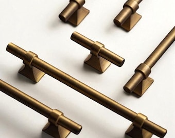 Tiradores de latón antiguo para armarios: tiradores de bronce retro para cocina, armarios y cajones.