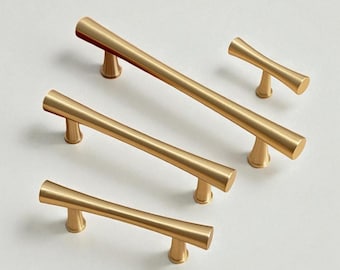 Tiradores de latón macizo para armarios: modernos y minimalistas tiradores de cajones para cocina y armario.