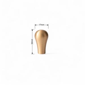 Measurement image showing brushed gold solid brass knob dimensions – modern cabinet hardware.