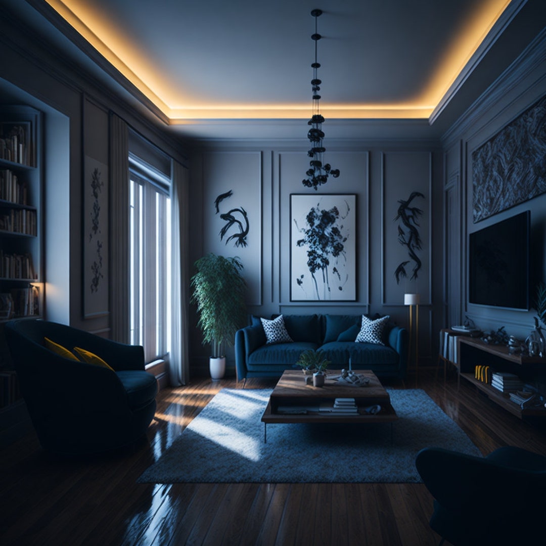 Living Room Virtual Backgrounds Backdrop Office Background Etsy