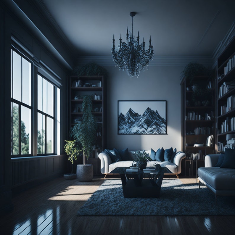 Living Room Virtual Backgrounds Backdrop Office Background Etsy