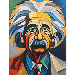 The Physicist, Canvas Print, Abstract Portrait, Oil On Canvas, Portrait Art, Portrait Artwork, Abstract Art, Wall Décor, Wall Art