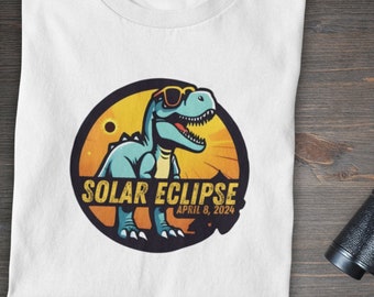 Solar Eclipse 2024 Shirt, Funny Eclipse Shirt, Dinosaur Solar Eclipse Tee, Eclipse April 8 2024 Shirt, Eclipse Group Shirts, Unisex Shirt
