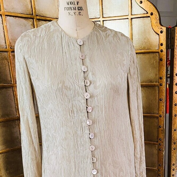 Donna Karan Black Label Vintage 1980's  Italian Silk Crinkle full length dress