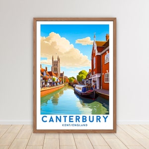 Canterbury Wall Art Kent Poster Digital Print  Canterbury Kent Print Canterbury Kent England, City Gift, Wall Travel Gift Art Frame