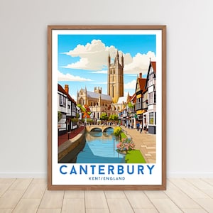 Canterbury Kent Poster Digital Print Wall Art Canterbury Kent Print Canterbury Kent England, City Gift, Wall Travel Gift Art Frame