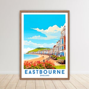 Eastbourne Wall Art, Poster, Eastbourne England City Gift Digital Print, Eastbourne Wall Art Frame