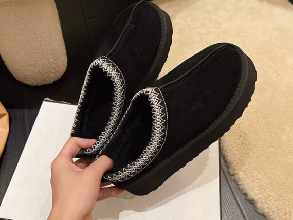 Black UGG Boots Women's Winter Plush Warm Shoes - Etsy
