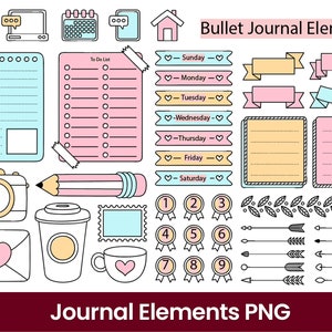 Colorful Journal Elements Png Digital, Good Notes Planner, iPad Planner ...