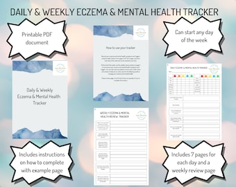 Daily and Weekly Eczema and Mental Health Tracker - Printable PDF