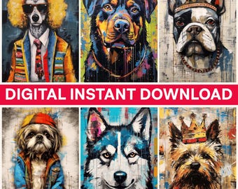 Dog Breeds Png, Dog Art Png, Dog with Crown, Dogs with Clothes, Poodle Png, Rottweiler, Digital Bundle Png, Instant Download