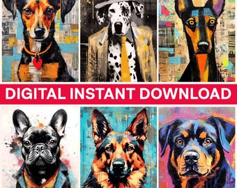 Dog Breeds Png Bundle, Dogs Clip Art, Dog Art Png, Dalmatian Png, Rottweiler Png, Dog Breeds, German Shepherd Png