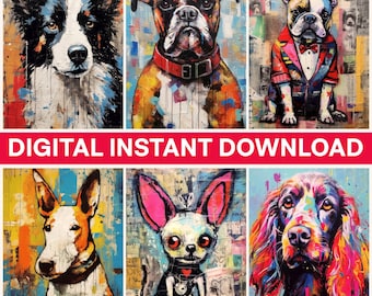 Dog Breeds Png, Dog Art, Digital Download, Puppy Png, Dog Mom Gift, Border Collie, French Bulldog, Chihuahua, Cocker Spaniel