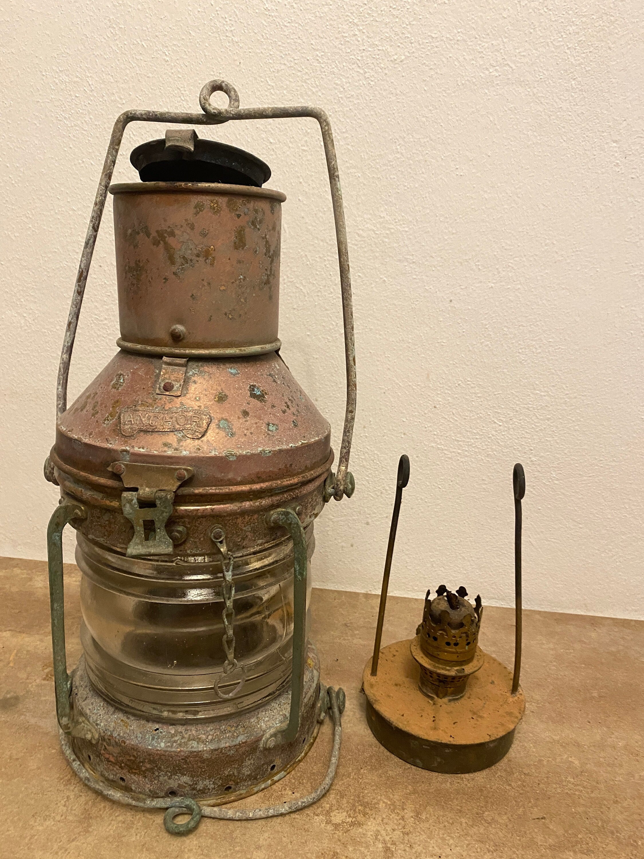 【アンティーク】アンカーランプ ANCHOR GAS LAMP 古道具 未使用品 VINTAGE PRESSURE LAMP ANCHOR No. 999 359 C.P. GASOLINE