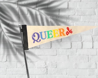 Gay Pennant Flag - QUEER af | Pride Flag | LGTBQI+