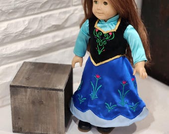 Blue Winter Anna 18" Doll Dress