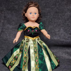 Coronation green Anna 18" Doll Dress image 1