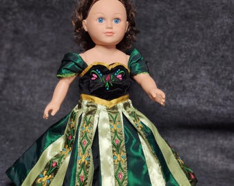 Coronation green Anna 18" Doll Dress