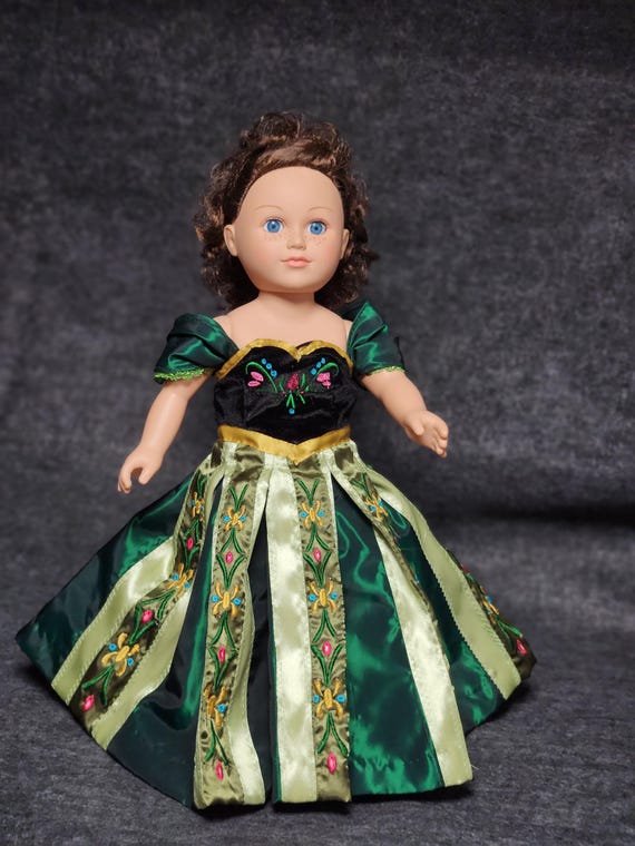 Coronation green Anna 18" Doll Dress