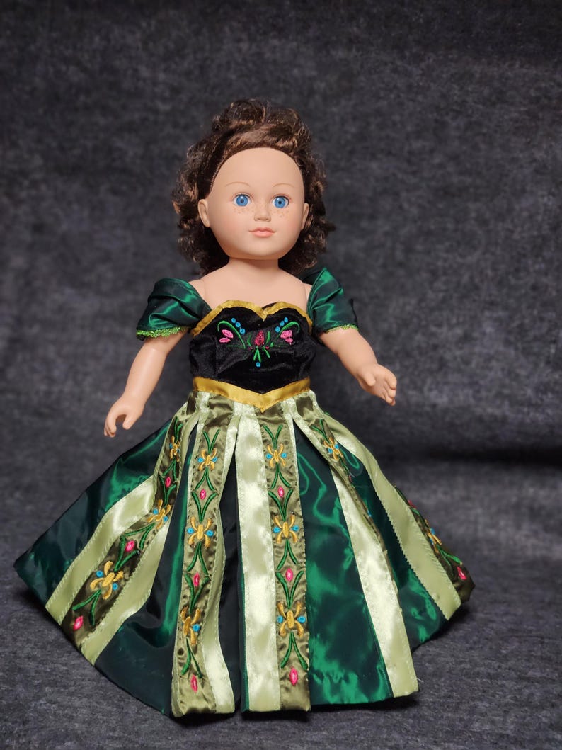 Coronation green Anna 18" Doll Dress image 1