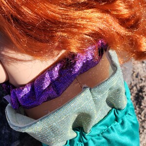Ariel Mermaid Tail and Bra fits 18" doll afbeelding 3