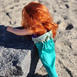 Ariel Mermaid Tail and Bra fits 18" doll afbeelding 2