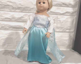 Winter Ice Queen, like Elsa 18" Doll dress