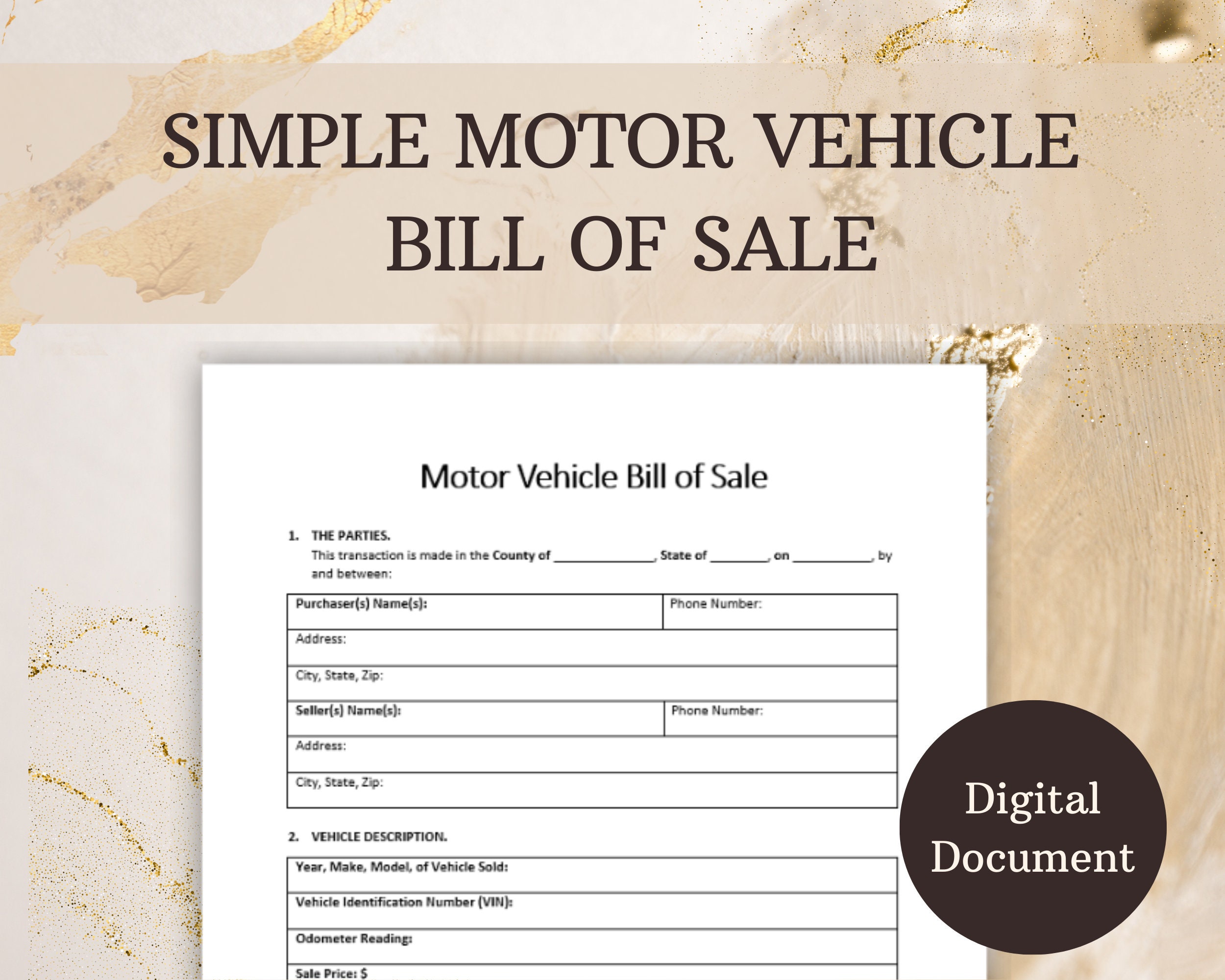 Car Bill of Sale As is Template Instant Digital Download and Print Car Sale Form Ready Car Bill of Sale As is Template Instant Digital Download and Print Car Sale Form Ready